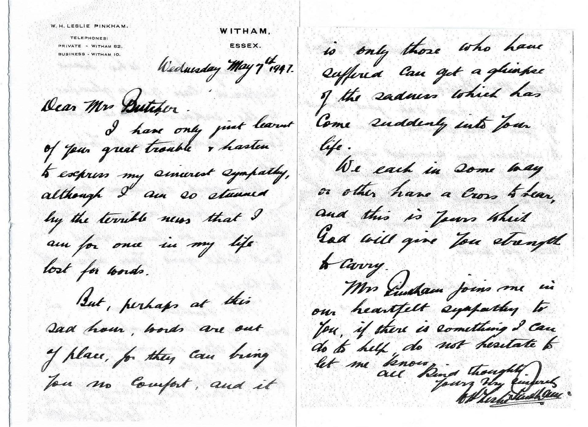 Letter-WHLP-to-Mrs-Butcher-May-1947