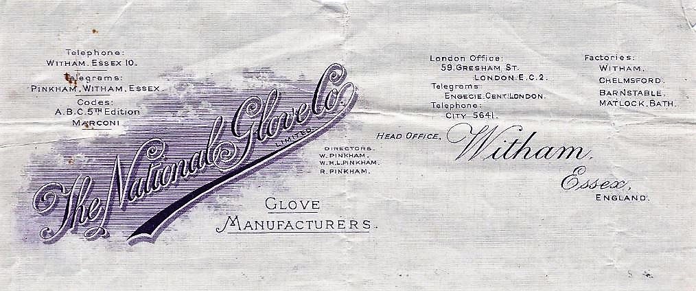 National Glove Company Headed paper c 1929