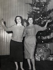 Joan Greener left & Marjorie Ainsworth South Moor 1958